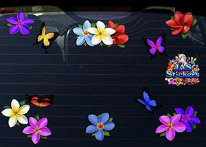 Plumeria multicolore fiore singolo frangipani + adesivi per auto grandi... - Ilgrandebazar