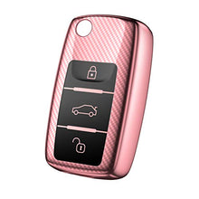 Carica l'immagine nel visualizzatore di Gallery, OATSBASF Auto Caso Chiave Compatible VW,Copertura Oro rosa-Stripe