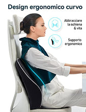 Carica l&#39;immagine nel visualizzatore di Gallery, Travel Ease Cuscino Lombare Ergonomico, Supporto per la Schiena in Schiuma di Memoria per Seggiolino Auto Sedia da Ufficio, Schienale con Rivestimento Antistatico e Doppie Cinghie Regolabili, Nero