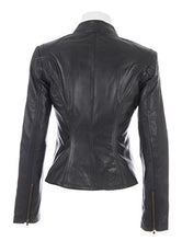 Carica l'immagine nel visualizzatore di Gallery, Aviatrix Giacca da Moto Molto alla Moda in Vera Pelle Super Soft M, Nero - Ilgrandebazar