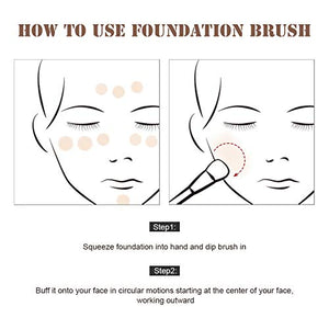 Eono by Amazon - Pennello Fondotinta Piatto Kakuki per Trucco Viso bianca