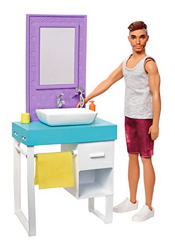 Barbie- Playset Il Bagno di Ken, Bambola con Barba Che Appare e Scompare,... - Ilgrandebazar
