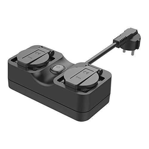 Presa Intelligente da Esterno Smart Plug WiFi 2 Uscita Impermeabile IP44 App...