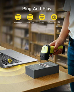Inateck Lettore di Codici a Barre Scanner Laser Wireless Senza Fili Verde