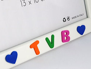 Cornici per foto in legno con la scritta Papà TVB e decorata cuoricini,... - Ilgrandebazar