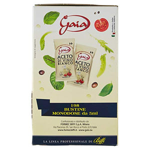 Gaia Aceto di Vino Bianco - 198 Bustine Monodose da 5 Ml - 990 Gr