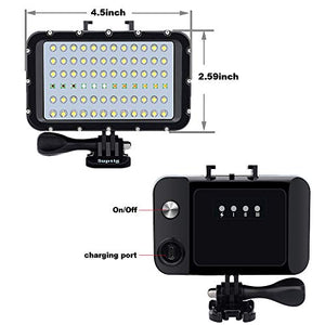 Suptig - Illuminazione video subacquea con 72 luci a LED, compatibile con...