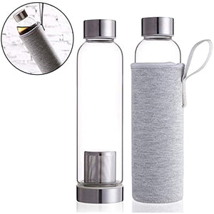 2 Pezzi Custodia In Neoprene Per Bottiglie Custodie per Bottiglie d'acqua in Neoprene Copertura Della Bottiglia per Bottiglie da tè Teiera in Vetro Bottiglia d'acqua e Bicchieri da tè Nero Grigio