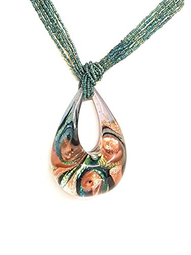 Venetiaurum - Collana Multifili Da Donna Con Pendente In Vetro Originale Di...