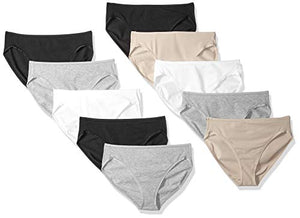 Standard Cotton Stretch Hi-cut Brief Panty, 6-pack,...