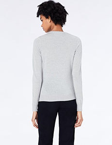 Marchio Amazon - MERAKI Pullover Lana Merino 42, Grigio (Light Grey Marl) - Ilgrandebazar