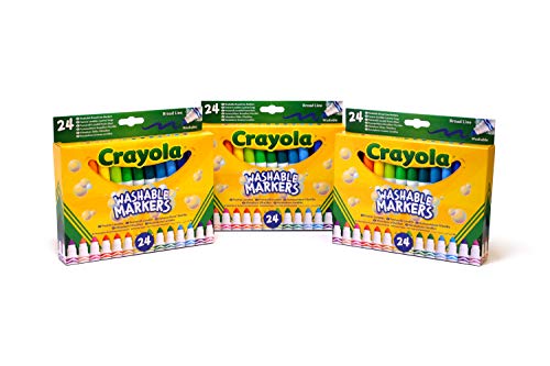 CRAYOLA- Scorta 3 Confezioni di 24 Pennarelli Maxi Punta, inchiostri...