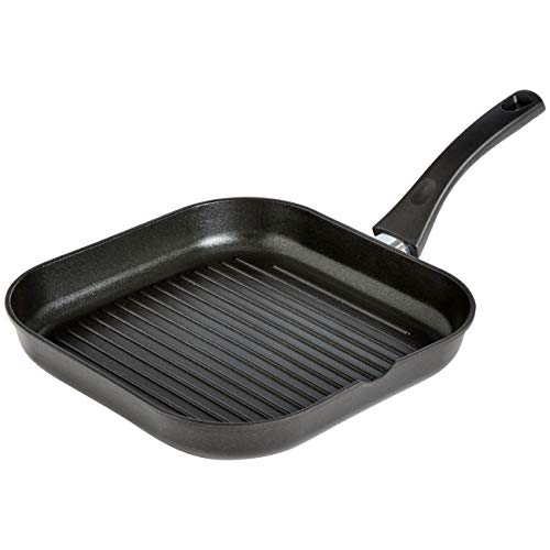 AmazonBasics, Bistecchiera antiaderente, per piano cottura a induzione, 28 cm - Ilgrandebazar