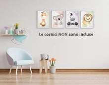Carica l&#39;immagine nel visualizzatore di Gallery, Stampe per Cameretta Bambini 4 Poster di Simpatici Cuccioli