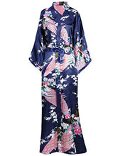 Carica l&#39;immagine nel visualizzatore di Gallery, BABEYOND Vestaglia Kimono Donna Lungo Pigiama Blu Scuro - Ilgrandebazar