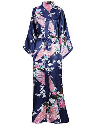 BABEYOND Vestaglia Kimono Donna Lungo Pigiama Blu Scuro - Ilgrandebazar