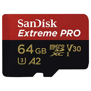 SanDisk Extreme Pro Scheda di Memoria microSDXC da 64 GB e Adattatore 64