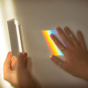YLX Ottico Vetro Triplice Prisma Triangolare per Insegnamento Fisica Spettro...
