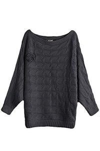 YOINS Donna Maglione Floreale Felpa Spalle Scoperte XXL, Grigio Scuro-nuovo - Ilgrandebazar