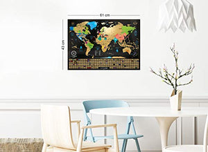 Due Mappe Da Grattare: Mappa Del Mondo Grattare Con Bandiere (61x43 Cm) +... - Ilgrandebazar