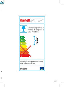 Kartell Battery Lampada da Tavolo, Cristallo [Classe di efficienza - Ilgrandebazar