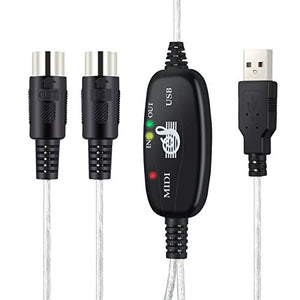 Neoteck Adattatore USB a MIDI 6Ft 2M Cavo Interfaccia a midi