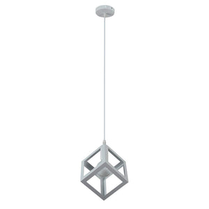 Lampada a sospensione Vintage industriale, cubo creativo battuto Bianco - Ilgrandebazar