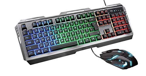 Trust Gaming GXT 845 Tural USB, Kit Tastiera con LED, Anti-Ghosting, 12...