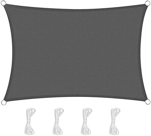TOPLUS Tenda a Vela Parasole Rettangolare Protezione Raggi UV per 3*4 Grigio