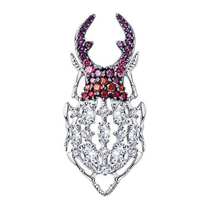 SOKOLOV Jewelry Spilla Glitter in Argento Elegante con Corindone Rosso e... - Ilgrandebazar