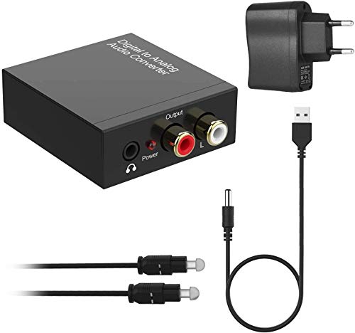 Convertitore Audio Digitale Analogico, 192Khz Adattatore Ottico RCA da...