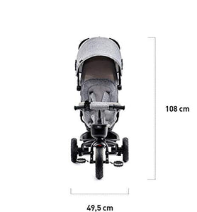 Kinderkraft Triciclo AVEO, Bici, Passeggino con Maniglione, Pieghevole, Rosa - Ilgrandebazar