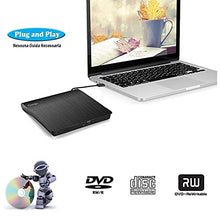 Carica l&#39;immagine nel visualizzatore di Gallery, Masterizzatore DVD CD Externo, Cocopa Unità DVD Esterna USB 3.0 DVD/CD Drive DVD-R CD-RW Dispositivo Lettore di Schede Portatile Ultra Slim External Disc Per Windows 98/ME/ 2000/XP/Vista/7/8/10