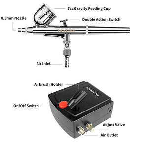 Gocheer 100-250V Professionale Gravity Aerografo Doppio Azione Multicolore - Ilgrandebazar