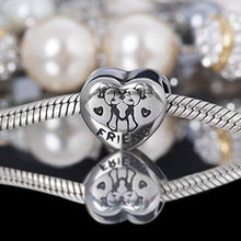 Carica l'immagine nel visualizzatore di Gallery, Andante-Stones 925 Perlina d'argento Bead a forma di cuore "Friend" Ciondolo... - Ilgrandebazar