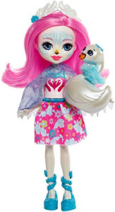 Enchantimals- Bambola Saffi Il Cigno con Amico Cucciolo, FRH38 - Ilgrandebazar