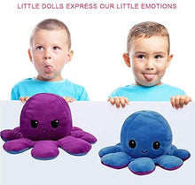 Carica l'immagine nel visualizzatore di Gallery, Polpo reversibile, giocattoli morbidi a doppia faccia, polpo farcito, mini polpo carino, bambola di peluche, regali creativi per bambini / ragazze e ragazzi / amici (Rosa + blu)
