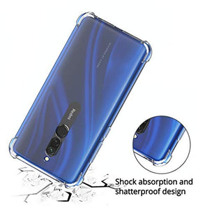 QHOHQ Cover per Xiaomi Redmi 8, Custodia Trasparente Gel Silicone