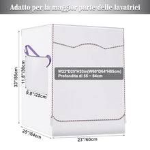 Carica l&#39;immagine nel visualizzatore di Gallery, Coprilavatrice da Esterno Impermeabile, Coprilavatrice da Interno Spesso Argentato, Copri Lavatrice Esterni con Apertura Anteriore, Copri Asciugatrice da Esterno Protezione Solare, 60 * 64 * 85 CM