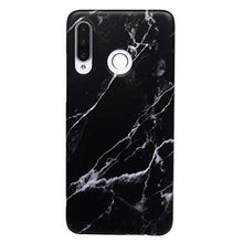 Carica l&#39;immagine nel visualizzatore di Gallery, 2x Cover per Huawei P30 Lite, Marmo TPU Gel Case Nero Bianco/ Grigio Bianco - Ilgrandebazar
