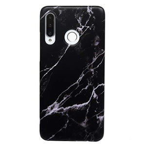 2x Cover per Huawei P30 Lite, Marmo TPU Gel Case Nero Bianco/ Grigio Bianco - Ilgrandebazar