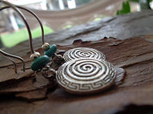 Carica l&#39;immagine nel visualizzatore di Gallery, ✿ SPIRALE BOHO ETNO NATURAL STONE ✿ orecchini gancio lunghe con rondella di...
