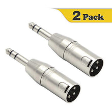Carica l&#39;immagine nel visualizzatore di Gallery, VCE 2 Pezzi Adattatore Audio XLR Maschio- Jack 6.3mm stereo Spina cavo...