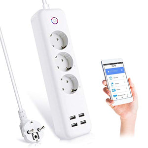 Ciabatta WiFi Intelligente Multipresa a 3 AC+ 4 USB Controllo Remoto Alexa,...