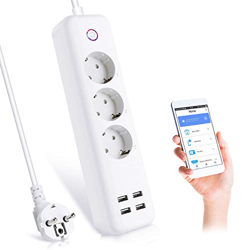 Ciabatta WiFi Intelligente Multipresa a 3 AC+ 4 USB Controllo Remoto Alexa,...