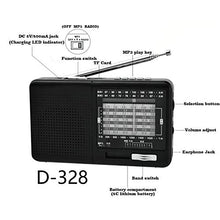 Carica l'immagine nel visualizzatore di Gallery, XHDATA D-328 Portable Radio FM AM SW Band MP3 Player Support With TF