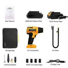 Carica l&#39;immagine nel visualizzatore di Gallery, AUTDER Pompa di Aria del Compressore 2600mAh 140PSI 12V DC della di... - Ilgrandebazar