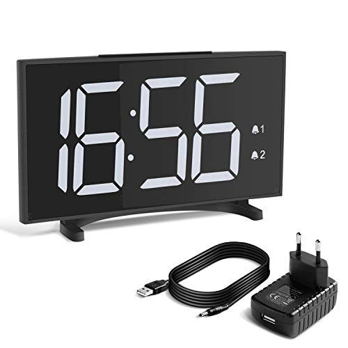 YISSVIC Sveglia Digitale da Comodino 6.5 Pollici Schermo LED 2 Suoni Volume...