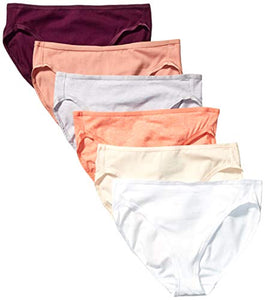 Standard Cotton Stretch Hi-cut Brief Panty, 6-pack,...