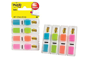 Post-it Miniset Segnapagina Mini, Celeste/Lime/Arancione/Rosa
